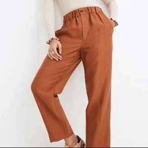 Madewell Tapered Huston Pull-On Crop Pants size L burnt orange